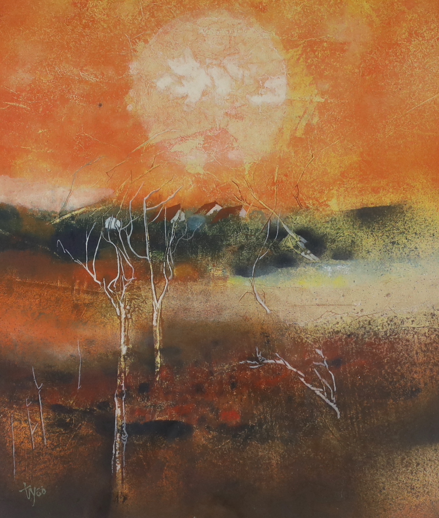 Thomas Yeo (Singaporean, b.1936), mixed media, Landscape, signed, 56 x 48cm